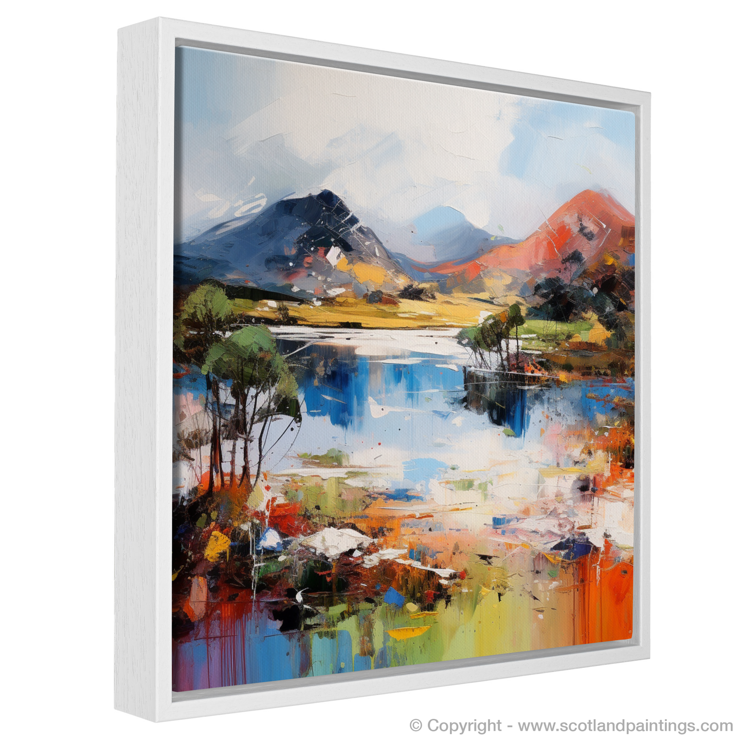 Painting and Art Print of Loch Glencoul, Sutherland in summer entitled "Summer Blaze at Loch Glencoul".