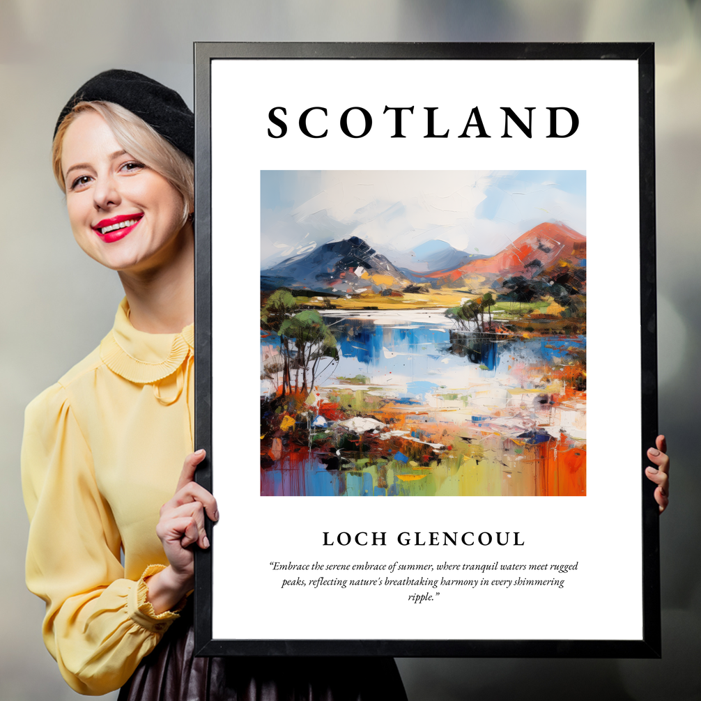 Person holding a poster of Loch Glencoul