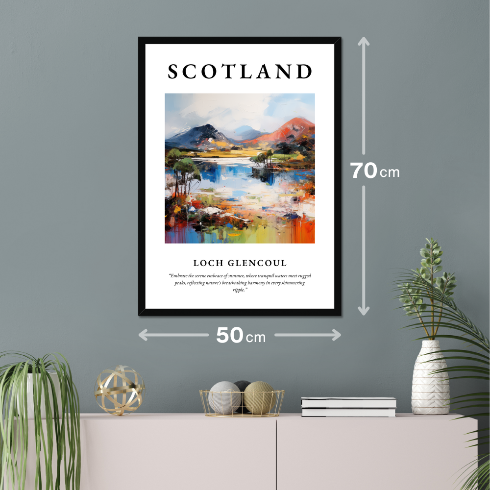 Poster of Loch Glencoul hanging on a wall