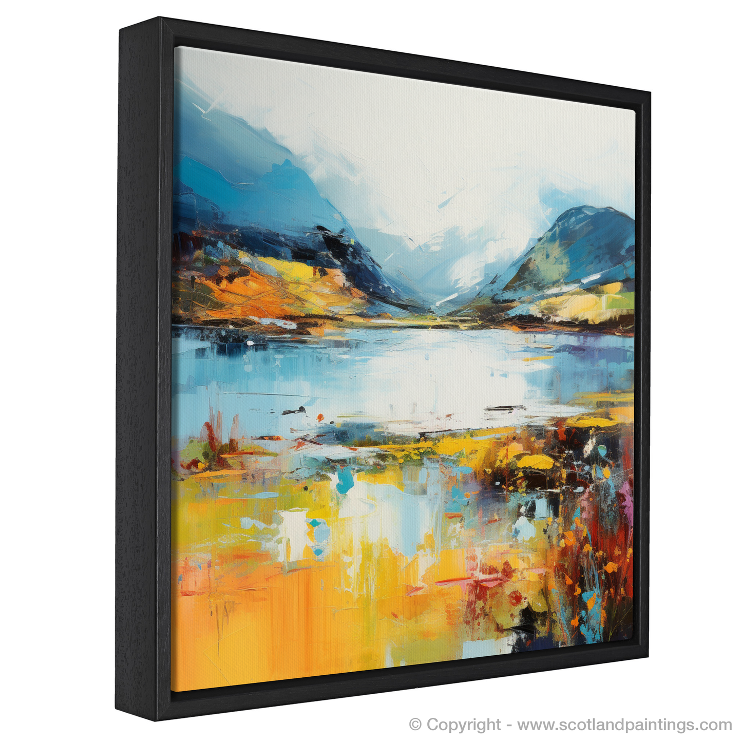 Painting and Art Print of Loch Glencoul, Sutherland in summer entitled "Summer Symphony at Loch Glencoul".