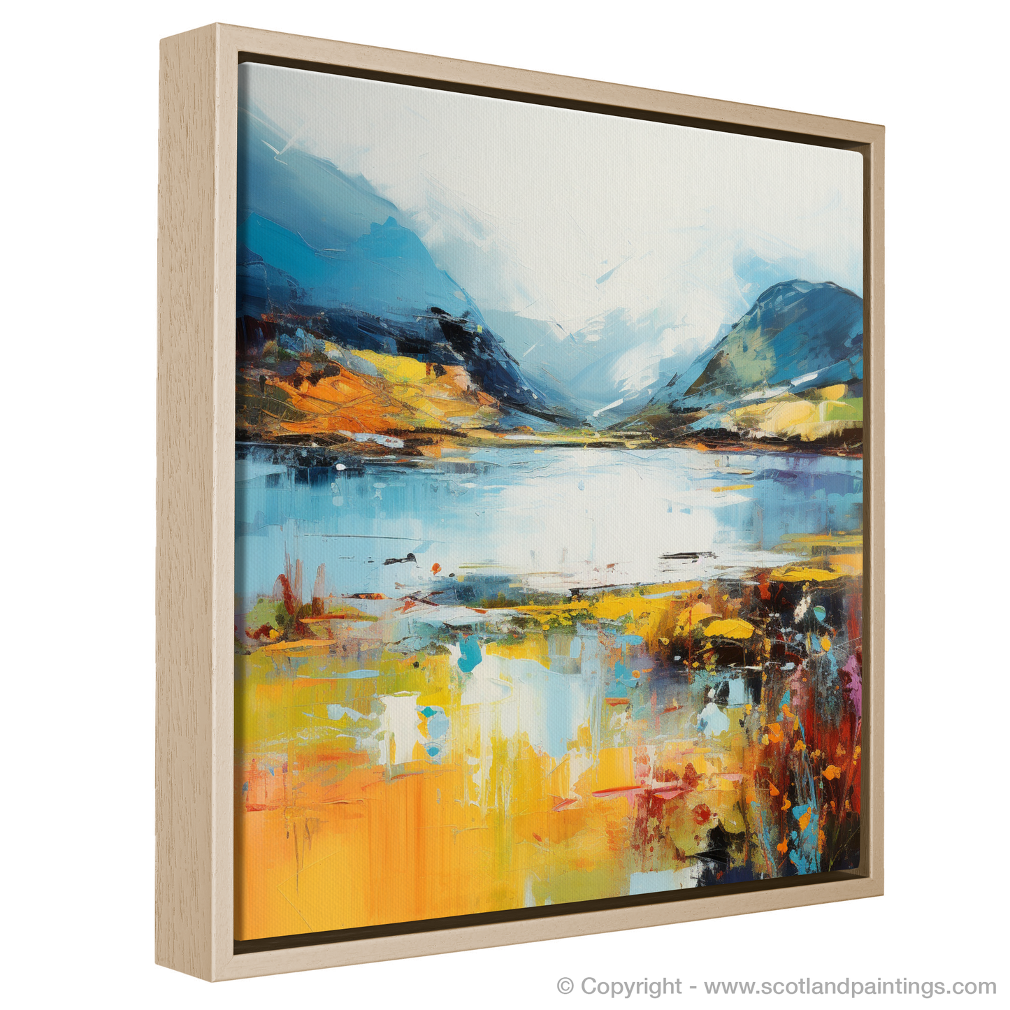 Painting and Art Print of Loch Glencoul, Sutherland in summer entitled "Summer Symphony at Loch Glencoul".