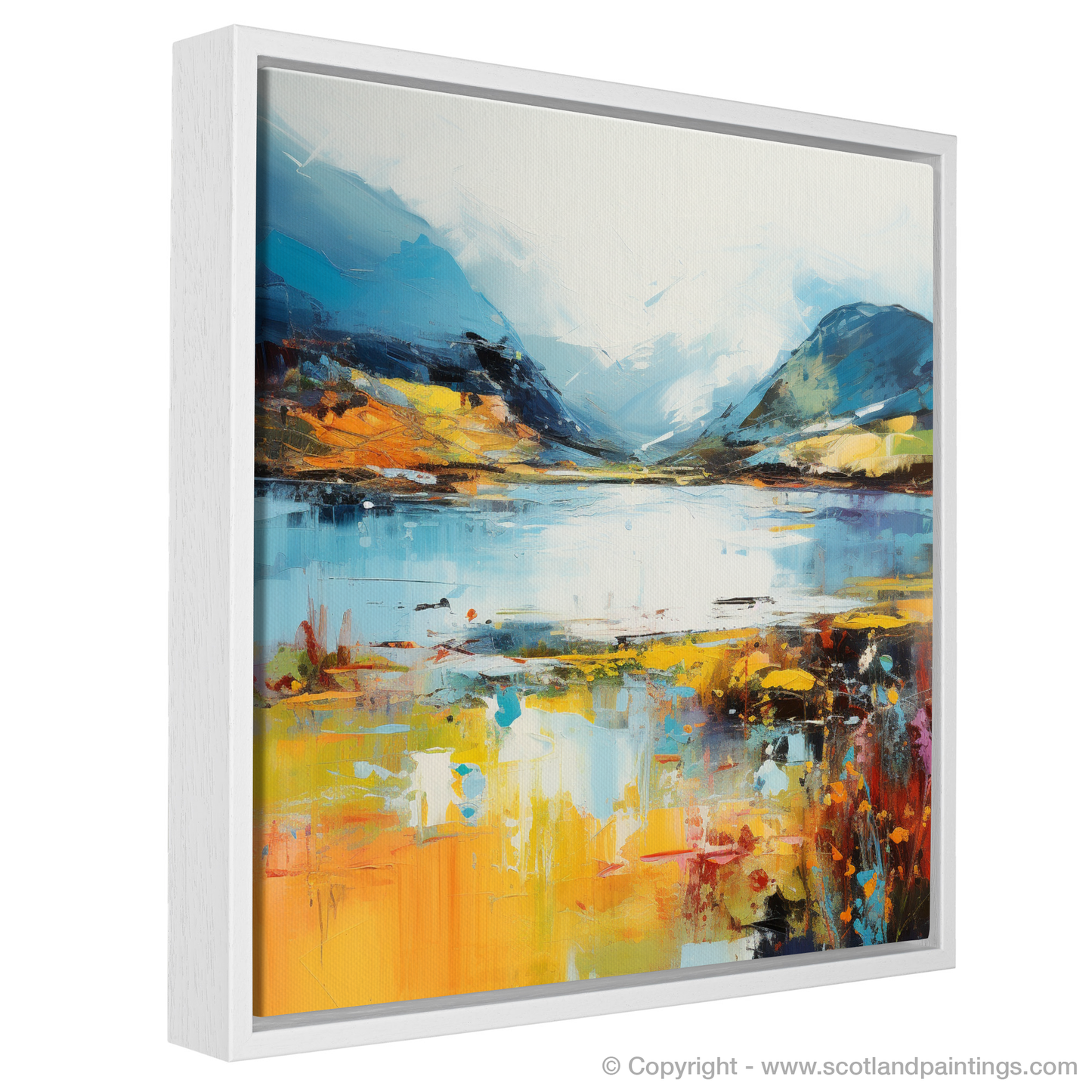 Painting and Art Print of Loch Glencoul, Sutherland in summer entitled "Summer Symphony at Loch Glencoul".