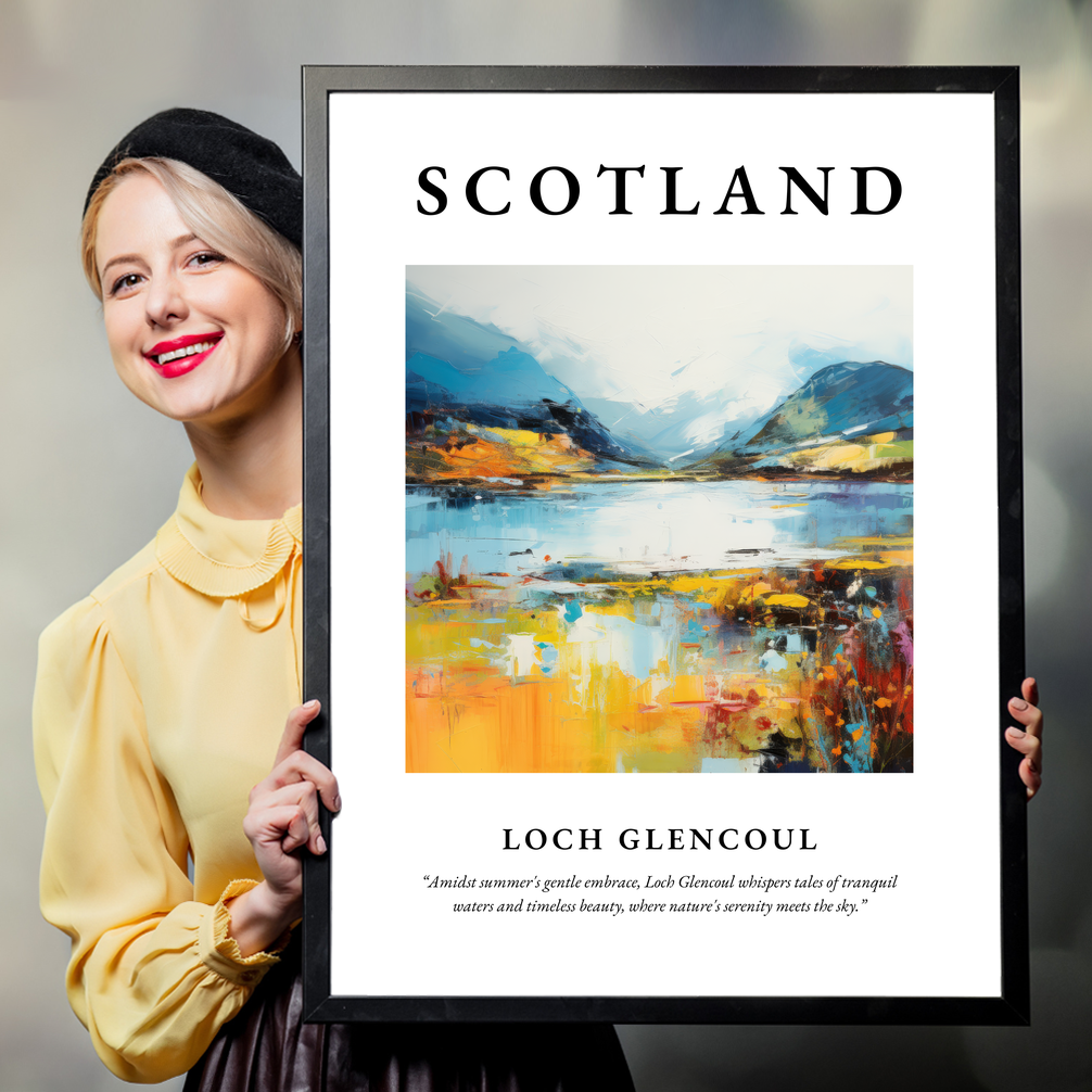 Person holding a poster of Loch Glencoul