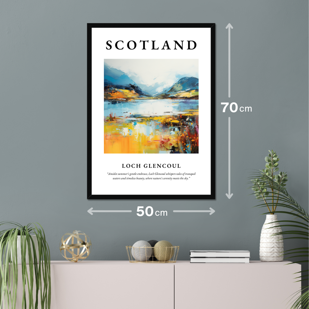 Poster of Loch Glencoul hanging on a wall