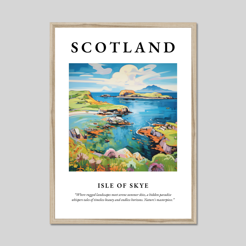 Poster in a natural frame with the word Scotland