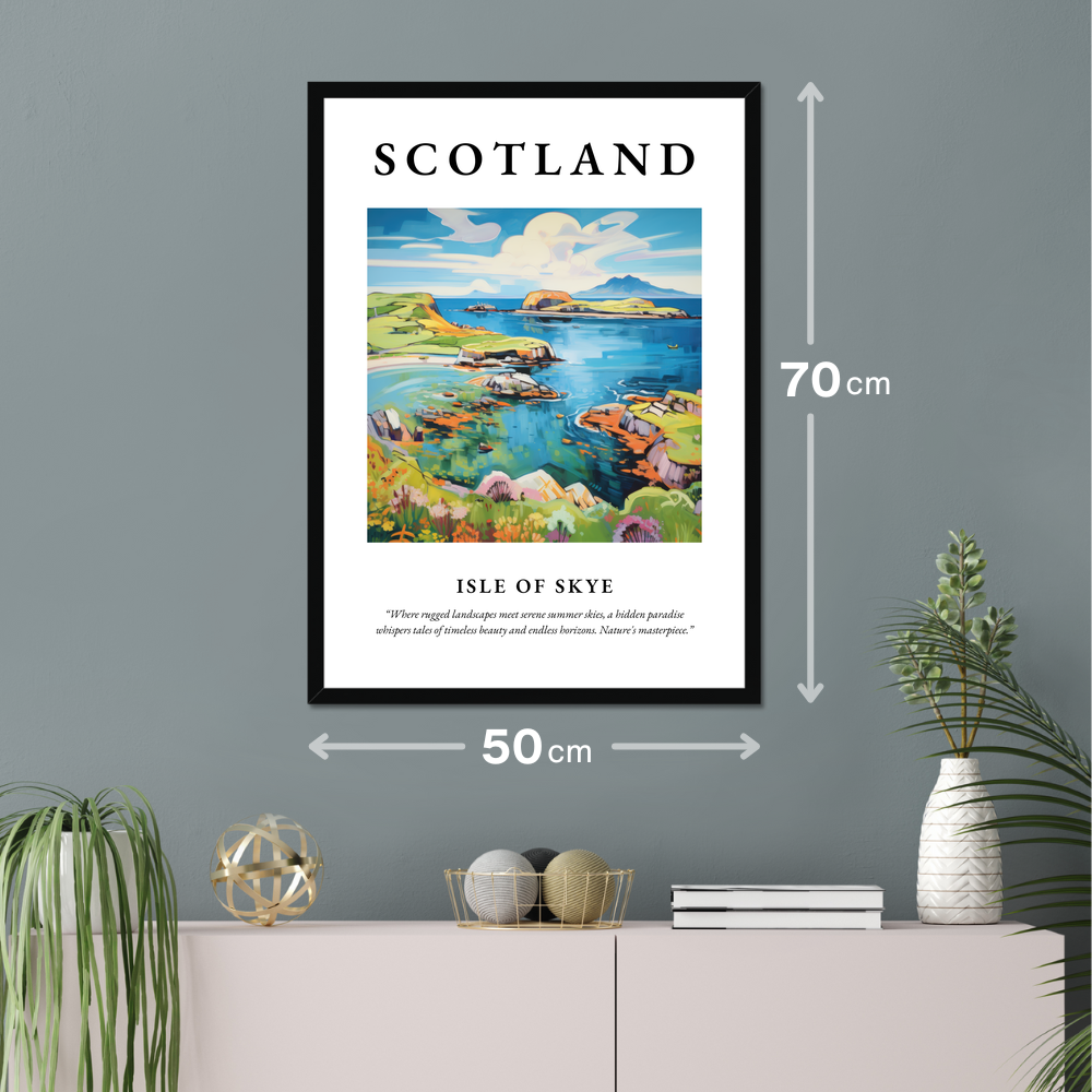 Poster of Isle of Skye hanging on a wall