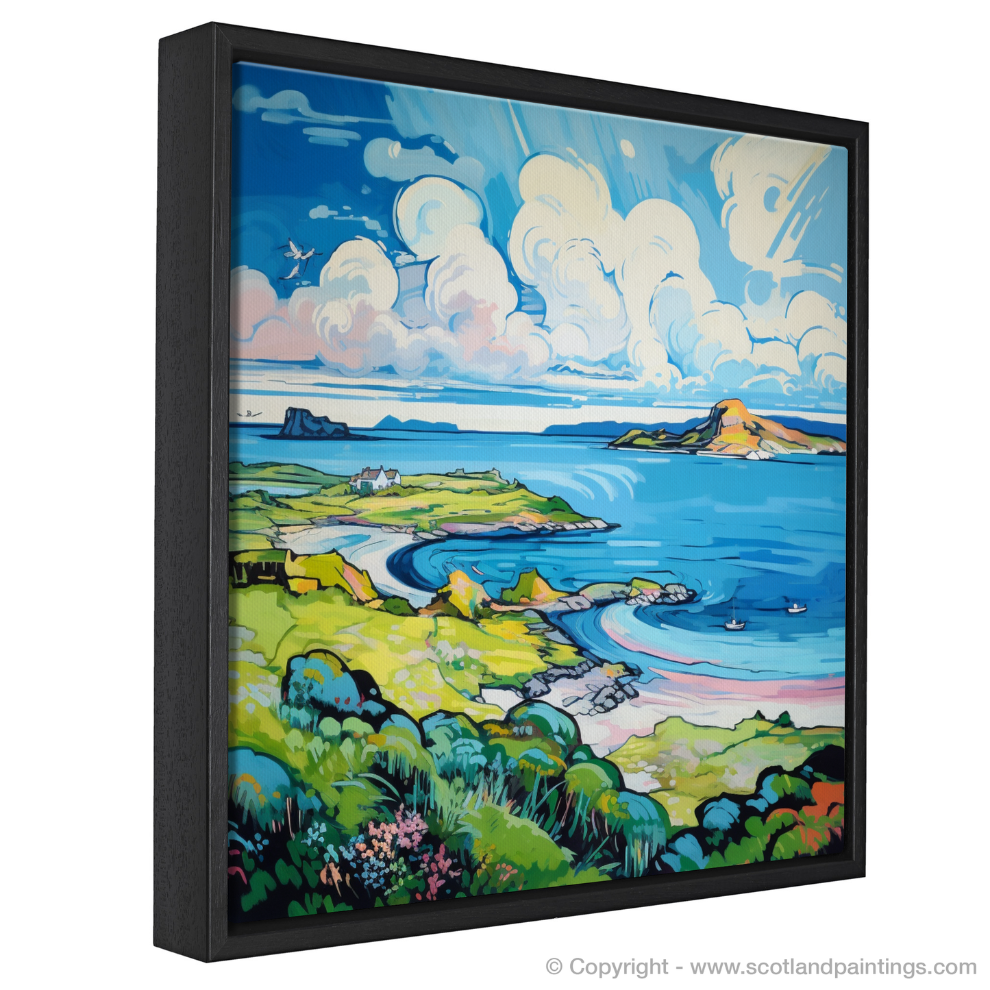 Painting and Art Print of Isle of Skyes smaller isles, Inner Hebrides in summer entitled "Summer Splendour of the Inner Hebrides".