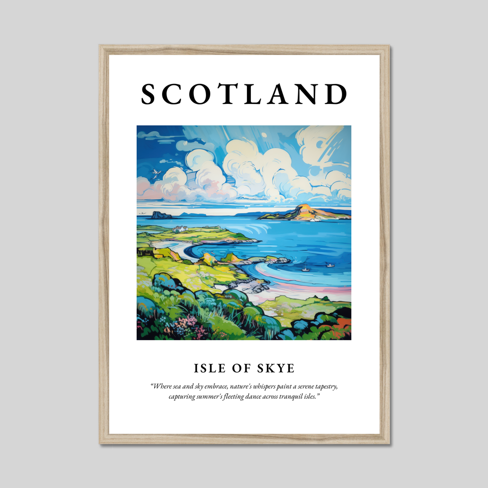 Poster in a natural frame with the word Scotland