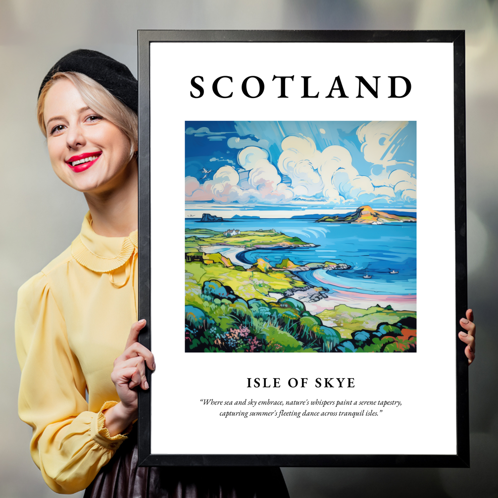 Person holding a poster of Isle of Skye