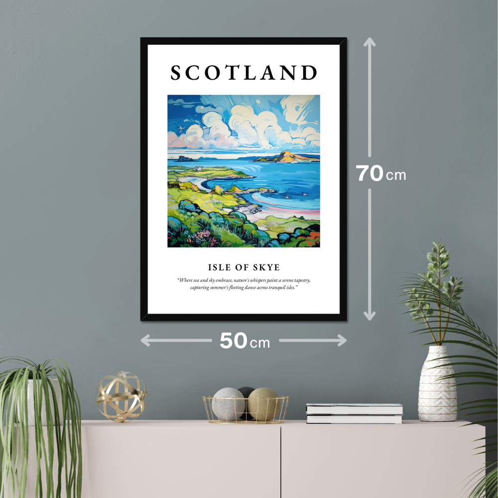 Poster of Isle of Skye hanging on a wall