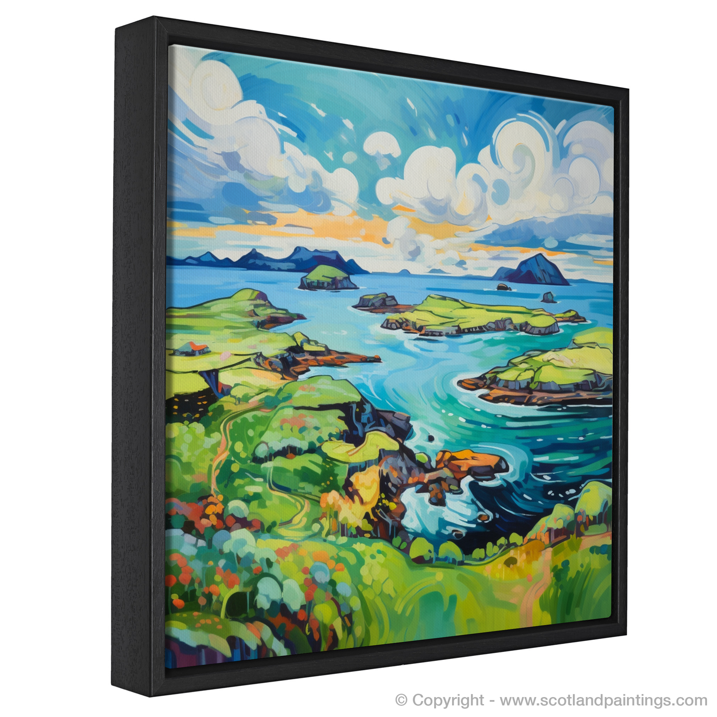 Painting and Art Print of Isle of Skyes smaller isles, Inner Hebrides in summer entitled "Isle of Skyes Summer Serenade".