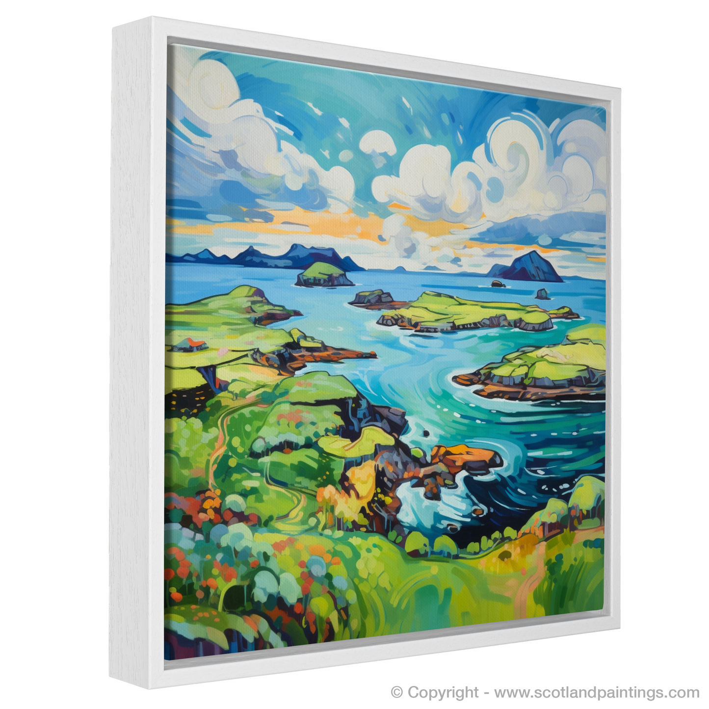 Painting and Art Print of Isle of Skyes smaller isles, Inner Hebrides in summer entitled "Isle of Skyes Summer Serenade".