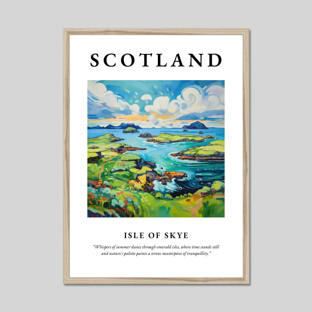 Poster in a natural frame with the word Scotland