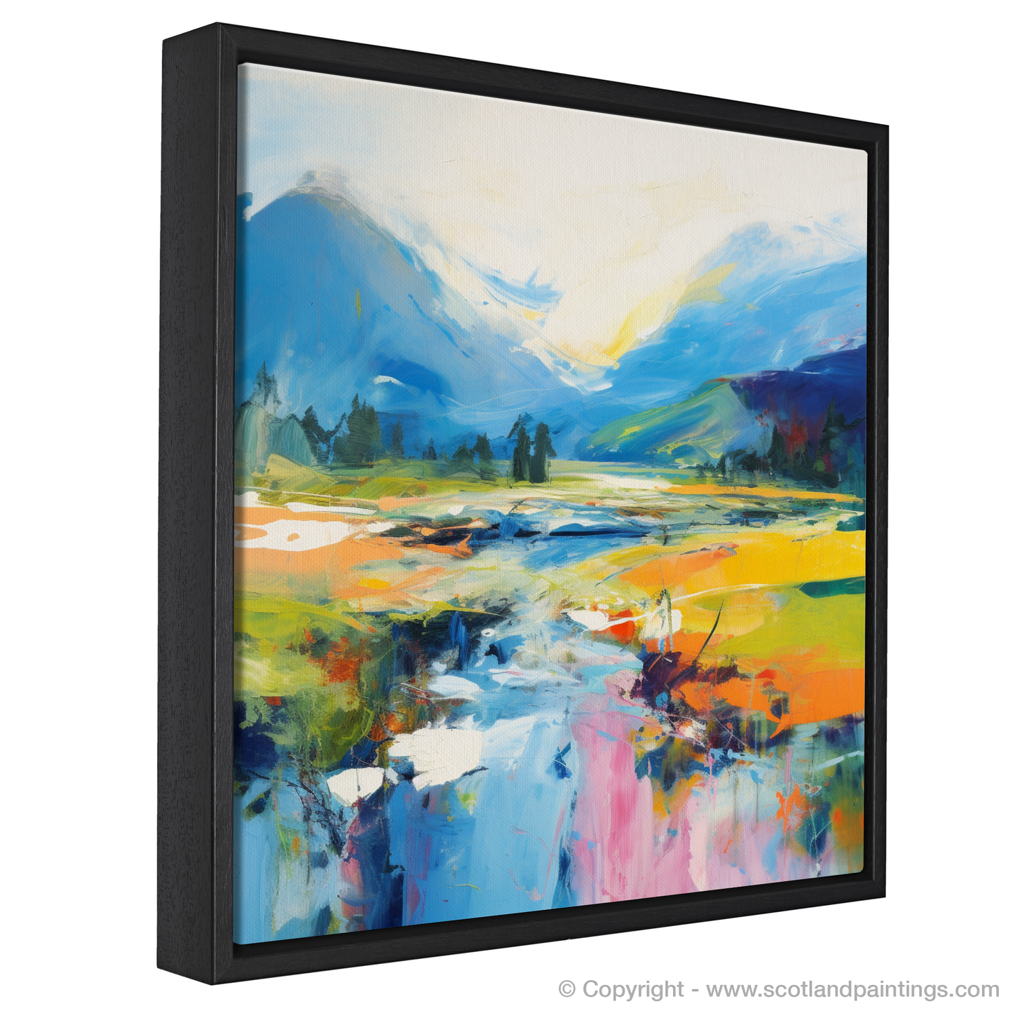 Painting and Art Print of River Spean, Highlands in summer entitled "Summer Symphony of River Spean Highlands".