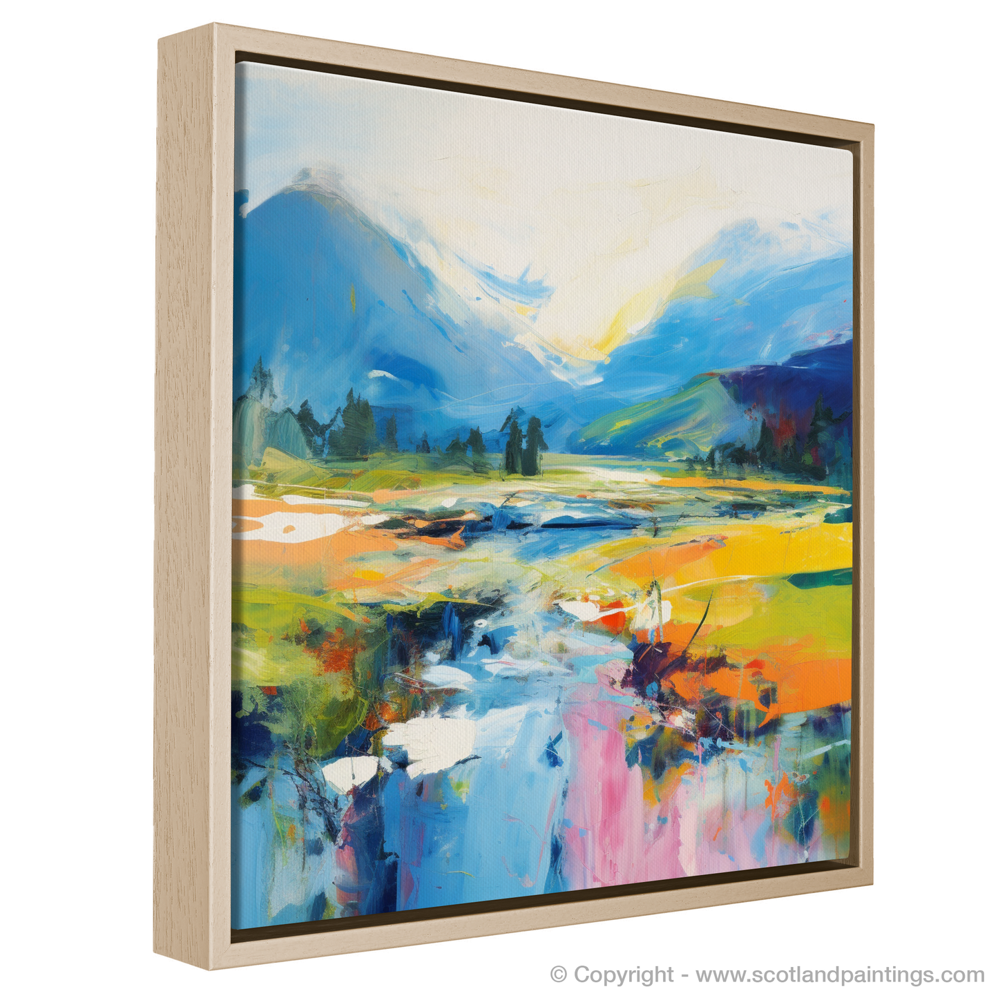 Painting and Art Print of River Spean, Highlands in summer entitled "Summer Symphony of River Spean Highlands".