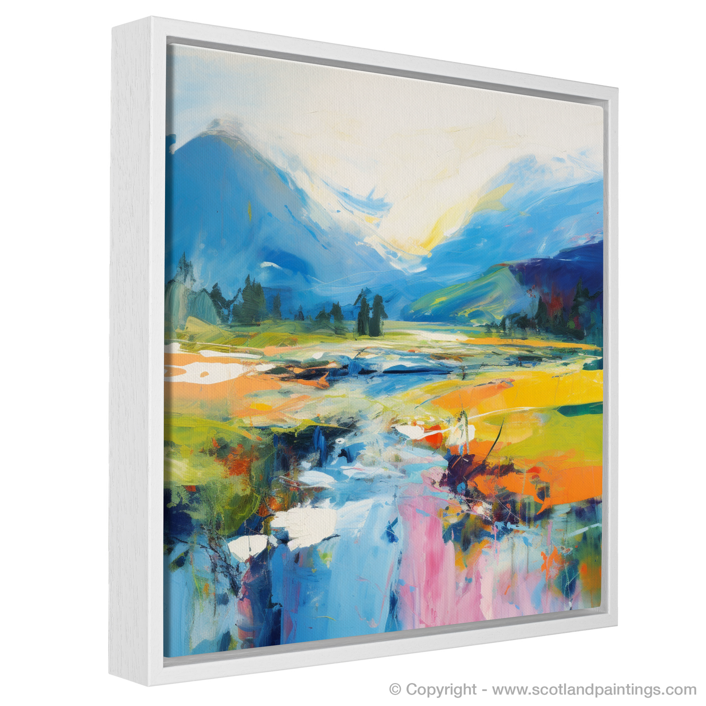 Painting and Art Print of River Spean, Highlands in summer entitled "Summer Symphony of River Spean Highlands".