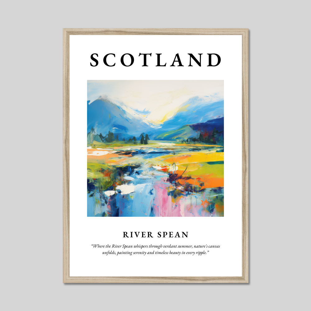 Poster in a natural frame with the word Scotland