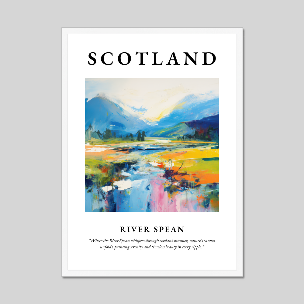 Poster in a white frame with the word Scotland