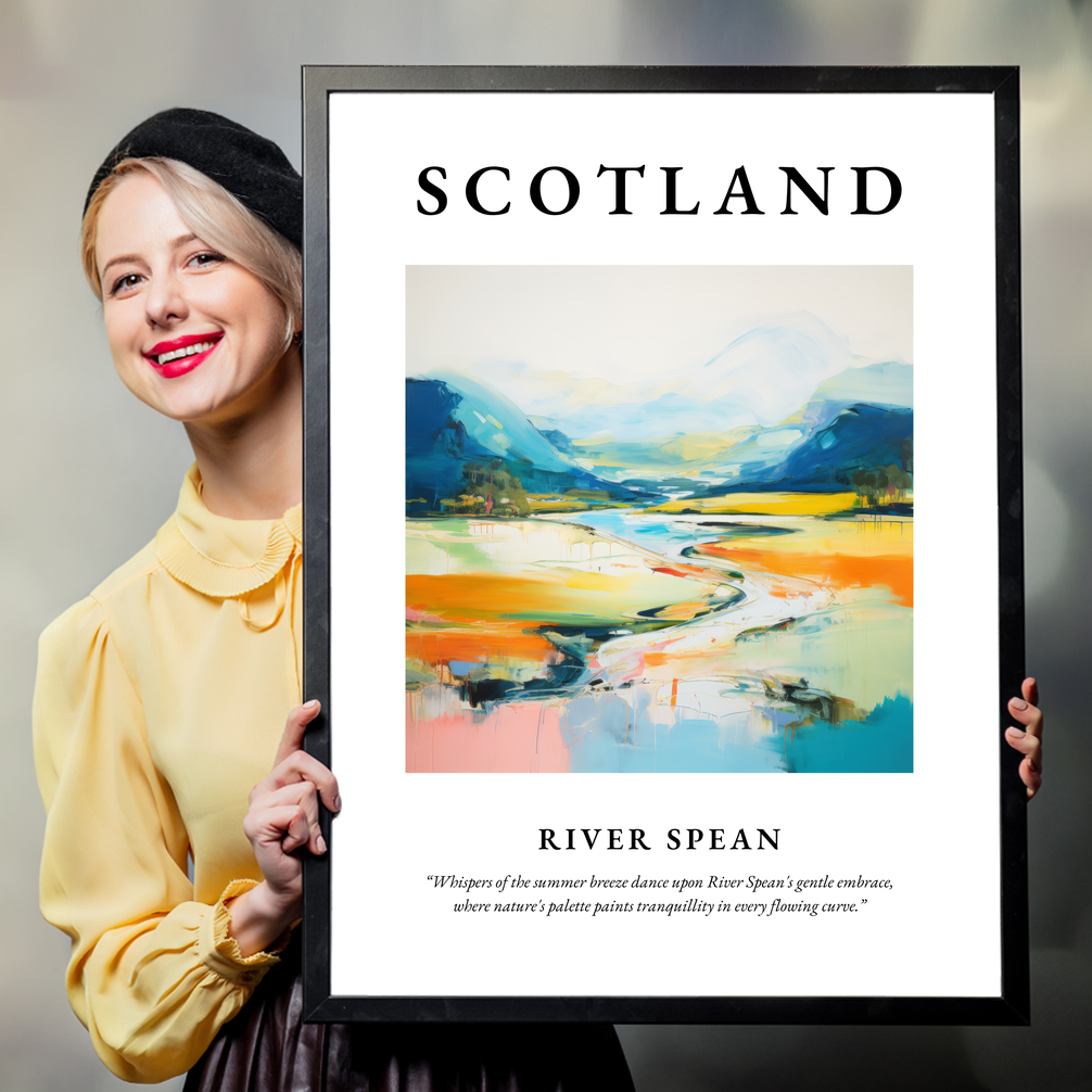 Person holding a poster of River Spean