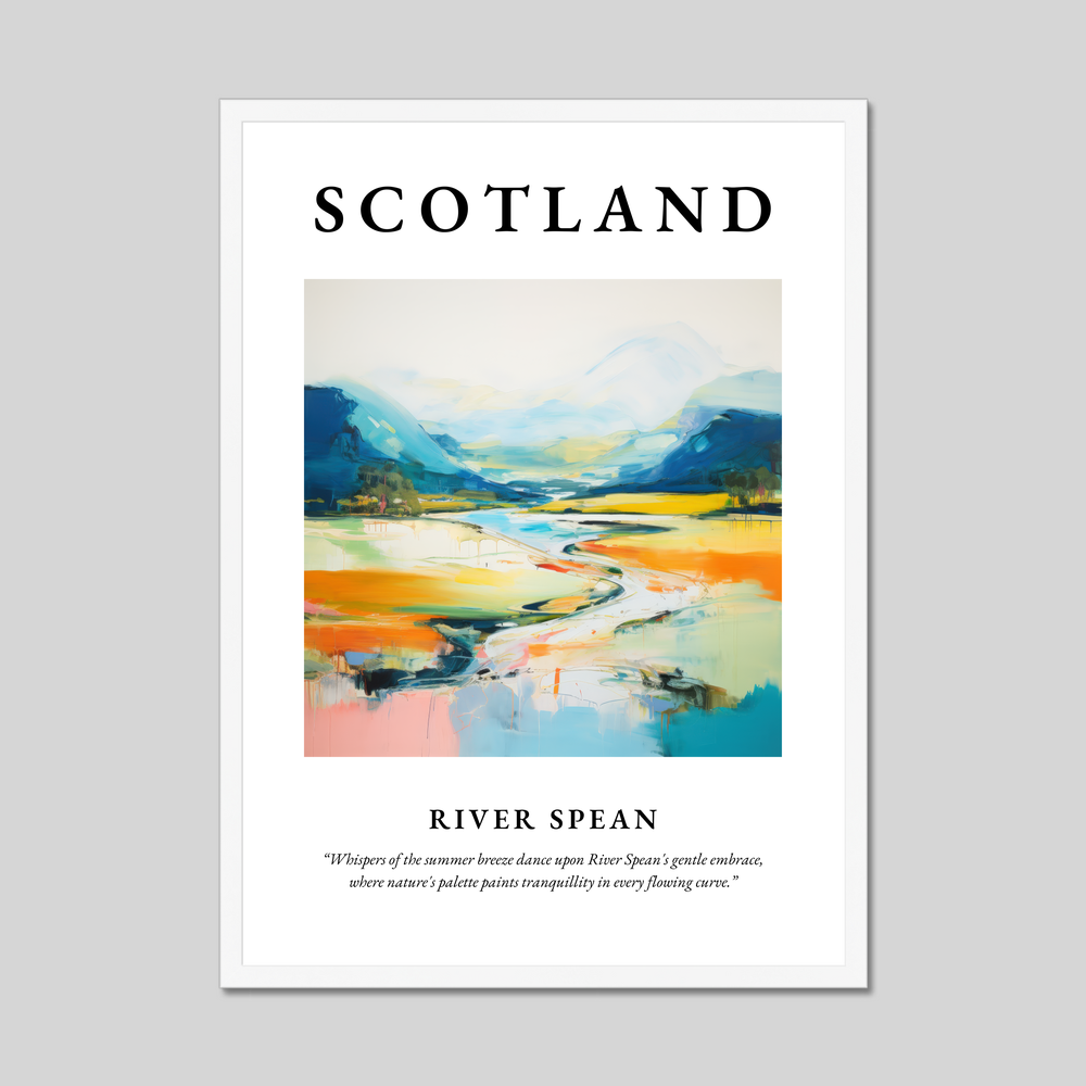 Poster in a white frame with the word Scotland