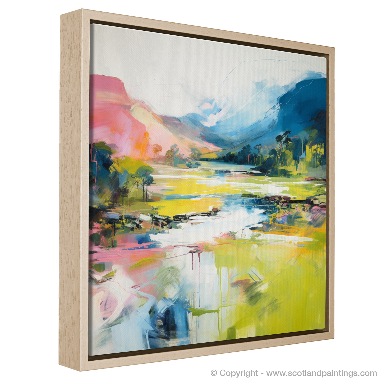 Painting and Art Print of River Spean, Highlands in summer entitled "Highland Summer Serenade".