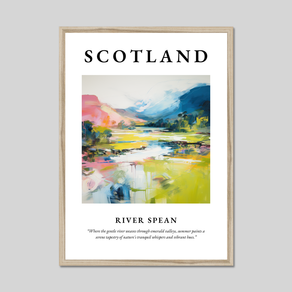 Poster in a natural frame with the word Scotland