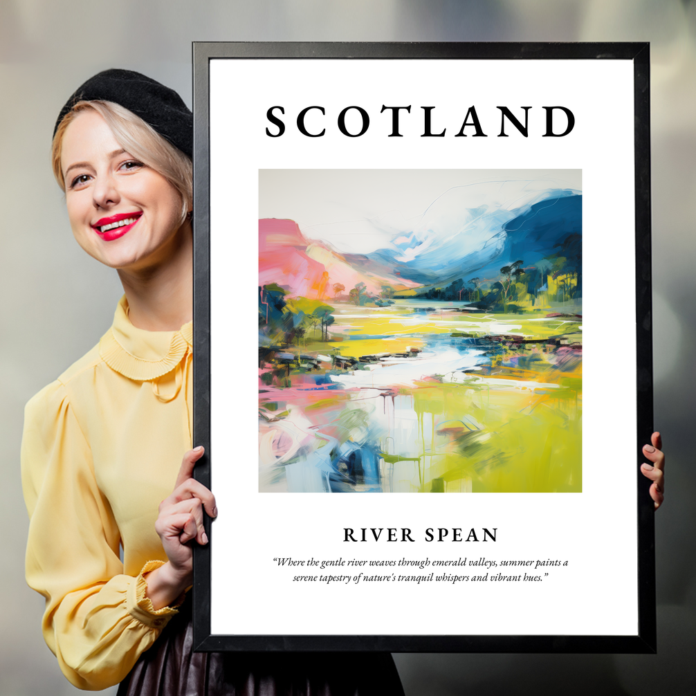 Person holding a poster of River Spean