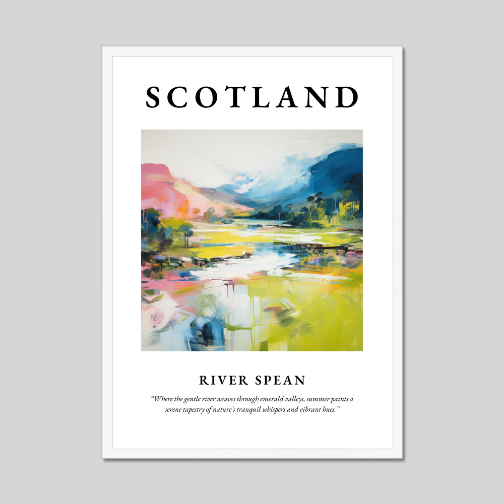 Poster in a white frame with the word Scotland