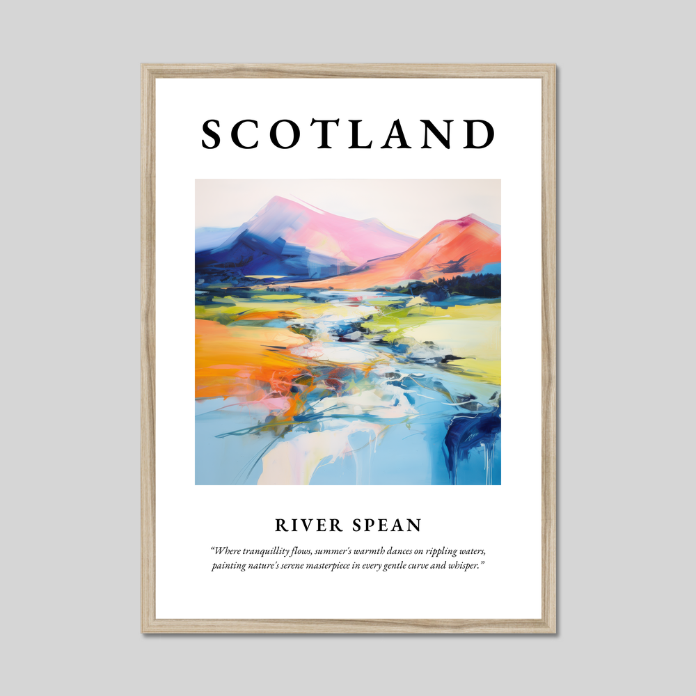 Poster in a natural frame with the word Scotland