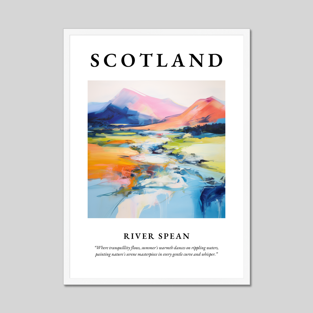 Poster in a white frame with the word Scotland