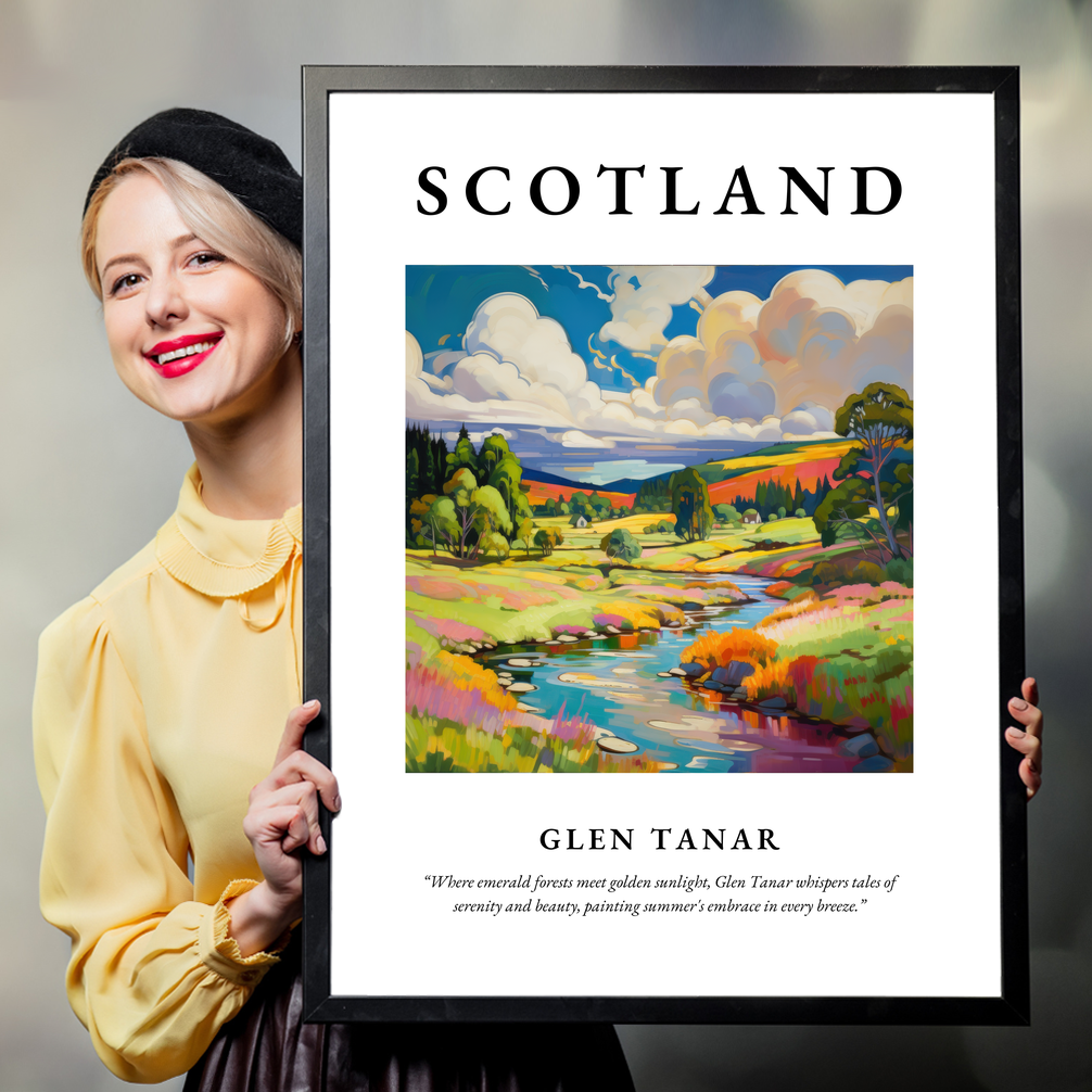 Person holding a poster of Glen Tanar