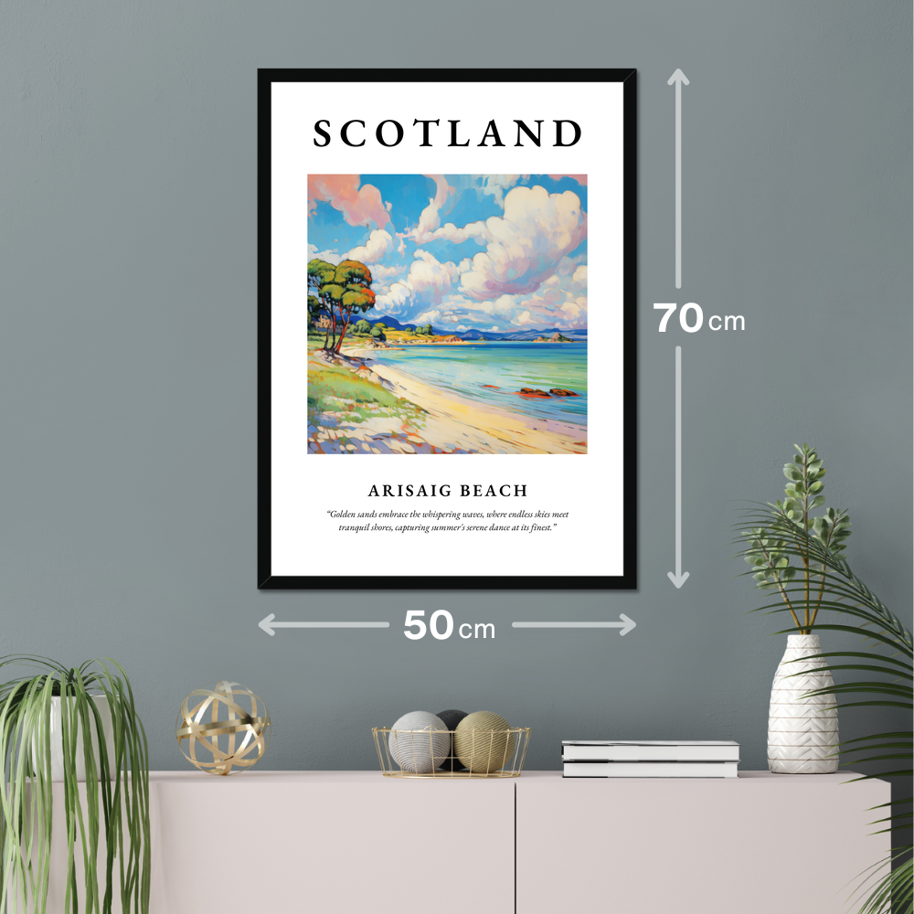 Poster of Arisaig Beach hanging on a wall