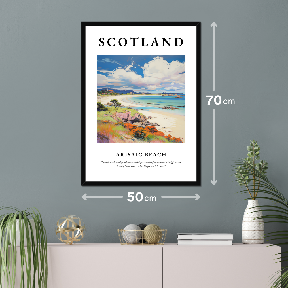 Poster of Arisaig Beach hanging on a wall