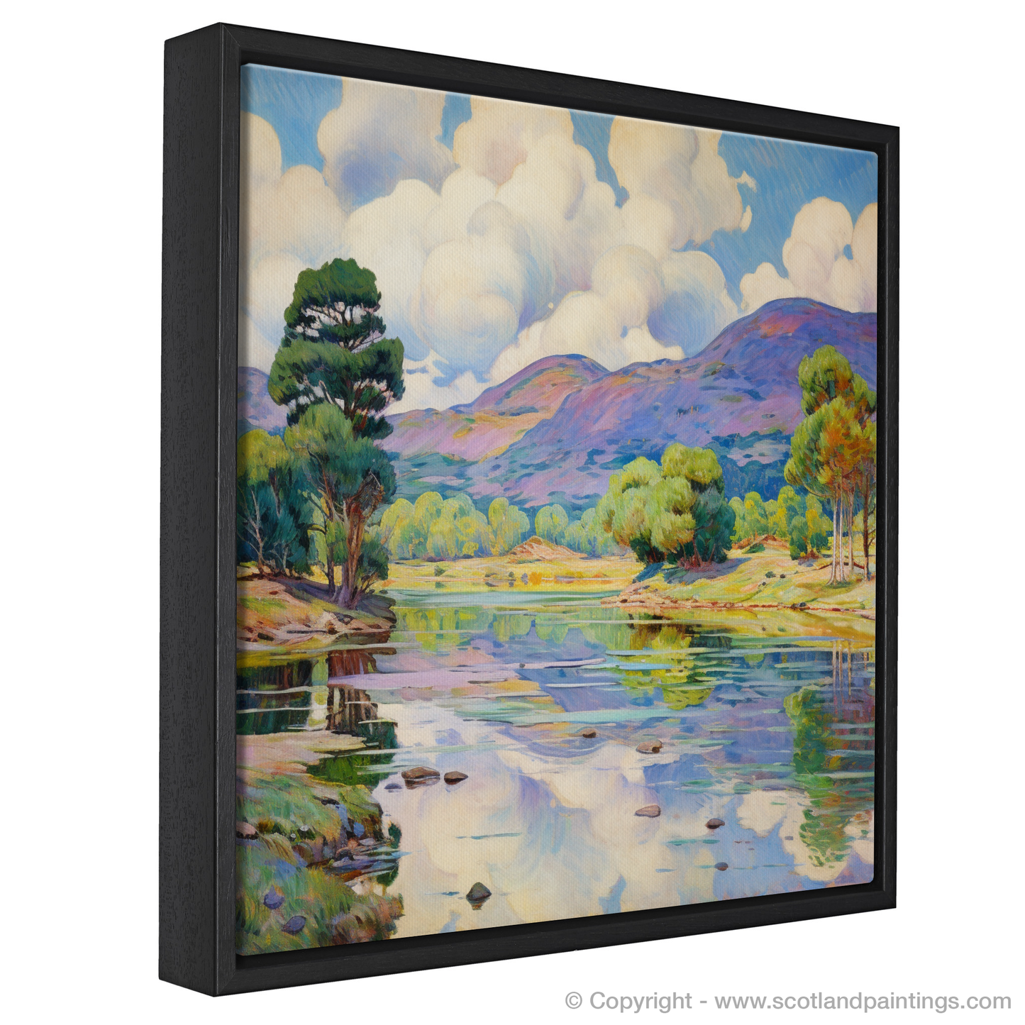 Painting and Art Print of Glen Affric, Highlands in summer entitled "Summer Serenity in Glen Affric".