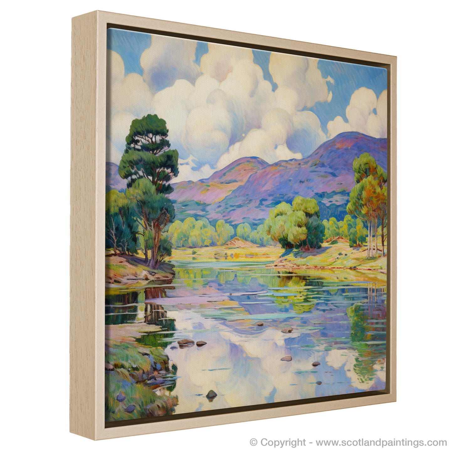 Painting and Art Print of Glen Affric, Highlands in summer entitled "Summer Serenity in Glen Affric".