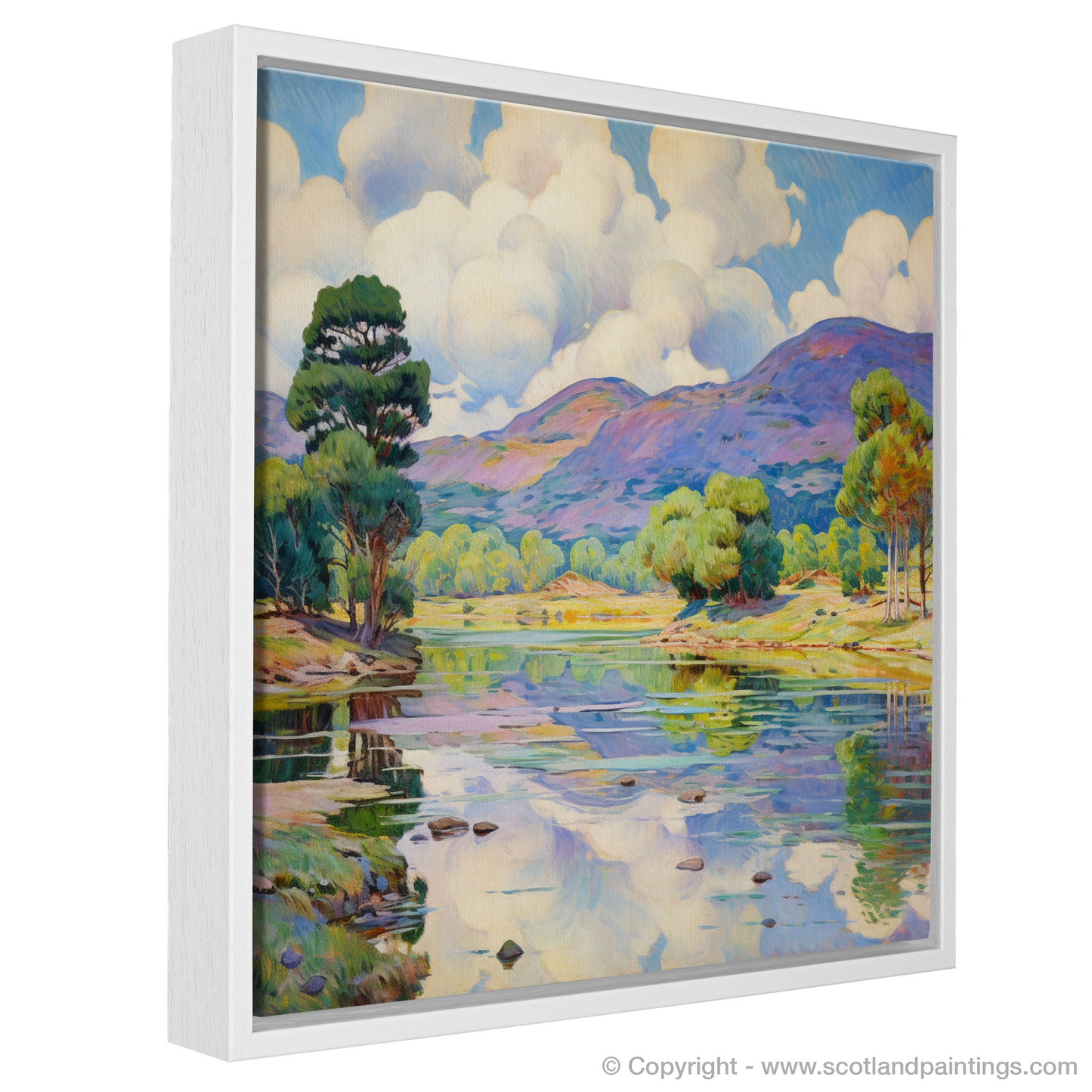 Painting and Art Print of Glen Affric, Highlands in summer entitled "Summer Serenity in Glen Affric".