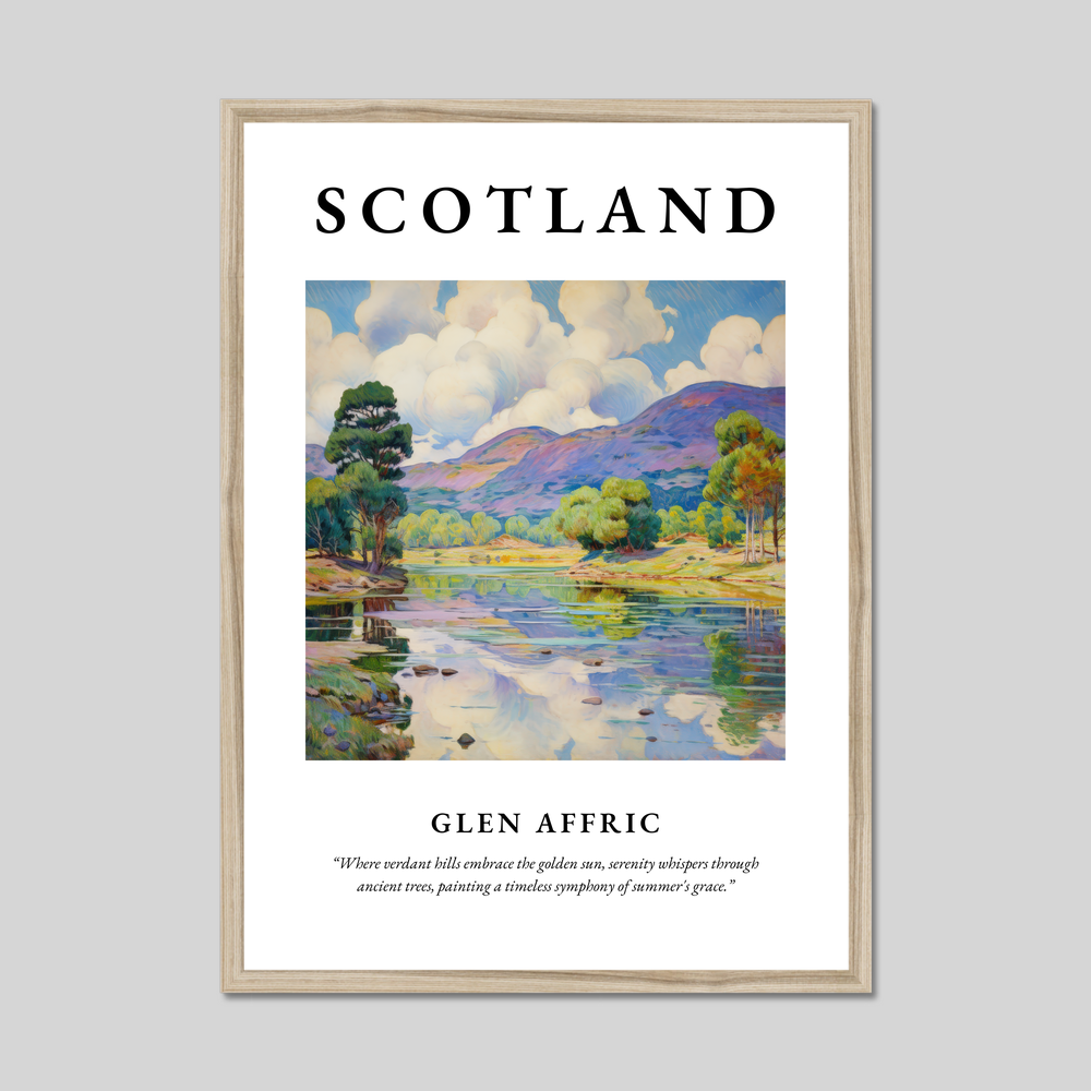 Poster in a natural frame with the word Scotland