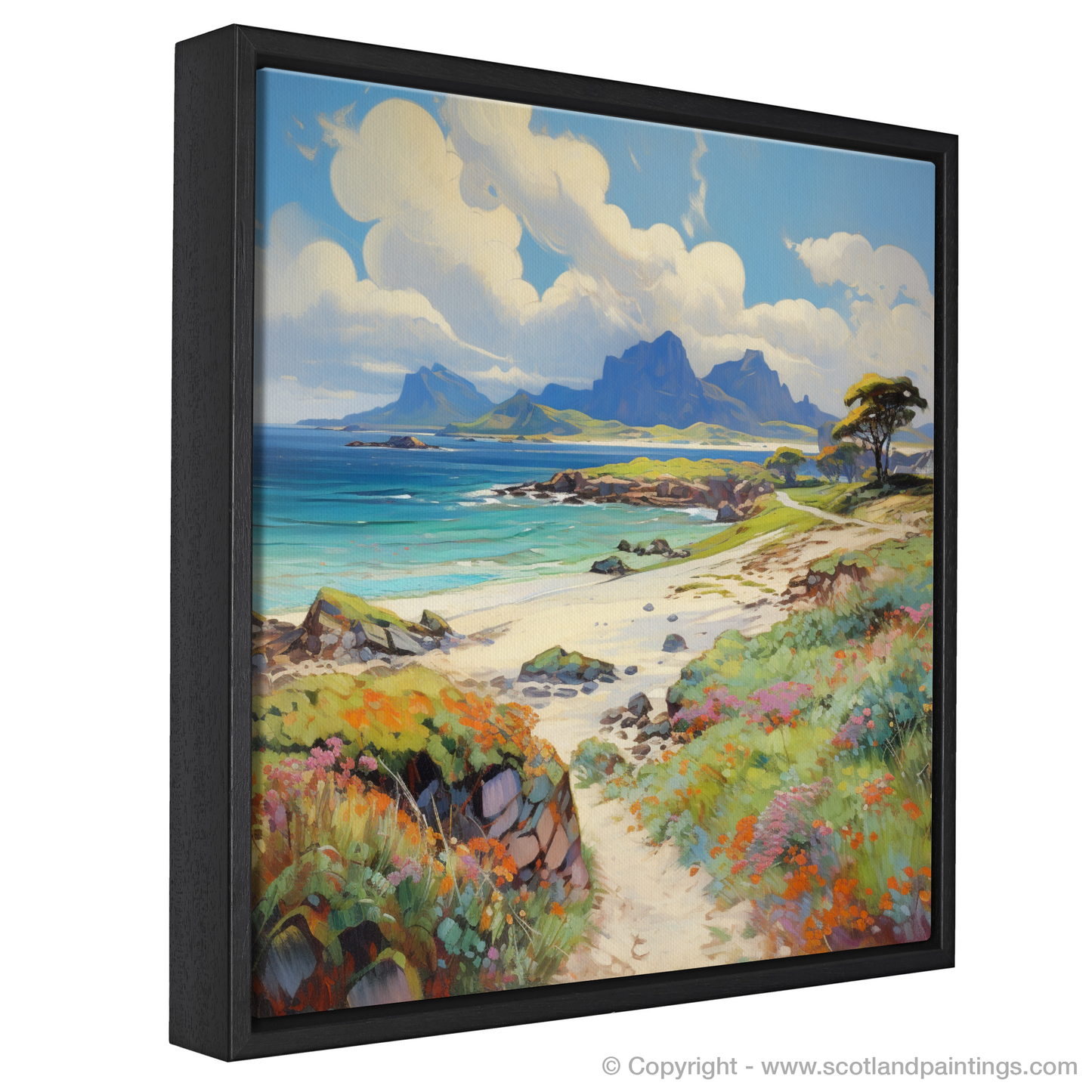 Painting and Art Print of Isle of Eigg, Inner Hebrides in summer entitled "Summer Serenade on the Isle of Eigg".
