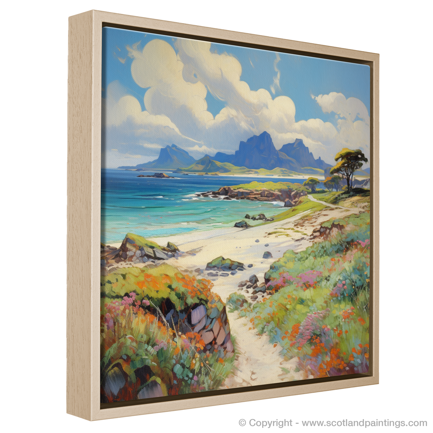 Painting and Art Print of Isle of Eigg, Inner Hebrides in summer entitled "Summer Serenade on the Isle of Eigg".