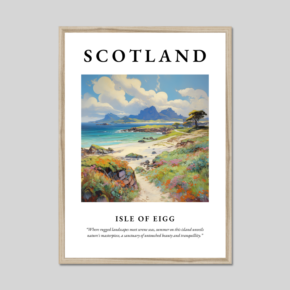 Poster in a natural frame with the word Scotland