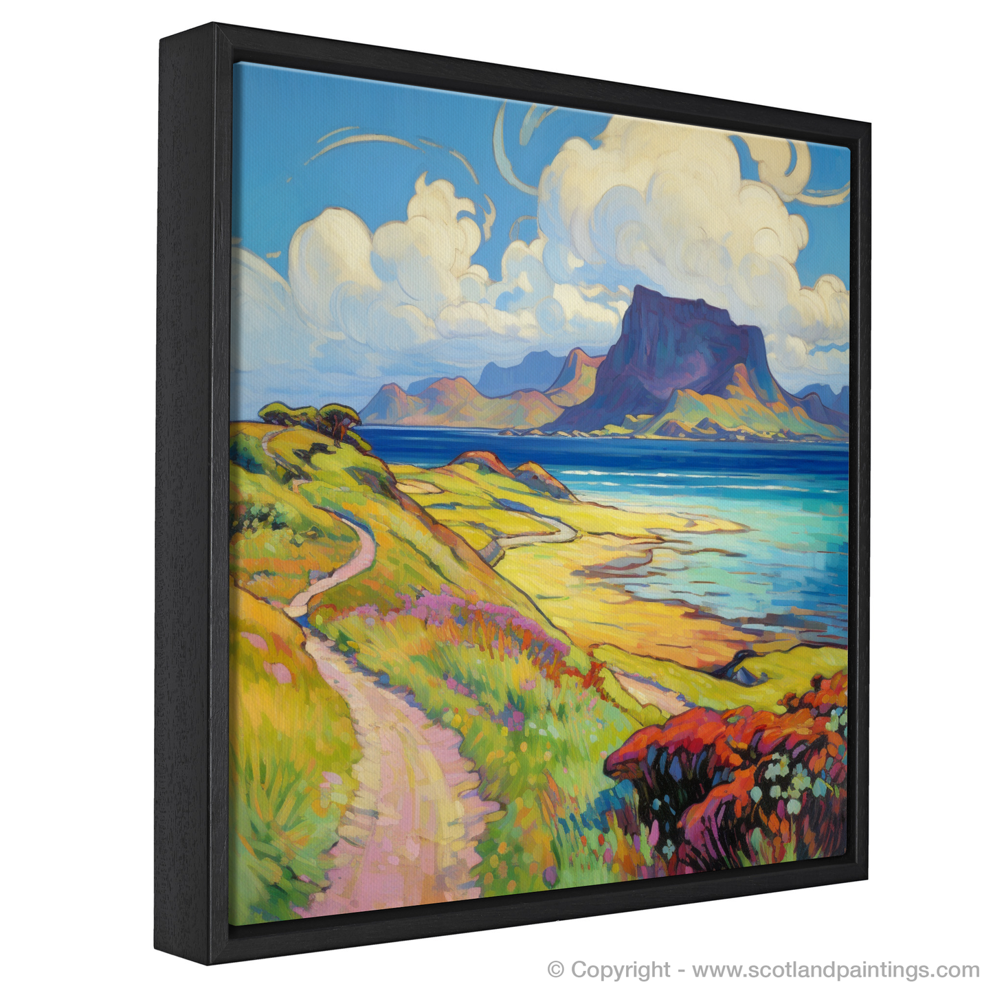 Painting and Art Print of Isle of Eigg, Inner Hebrides in summer entitled "Summer Serenade on the Isle of Eigg".