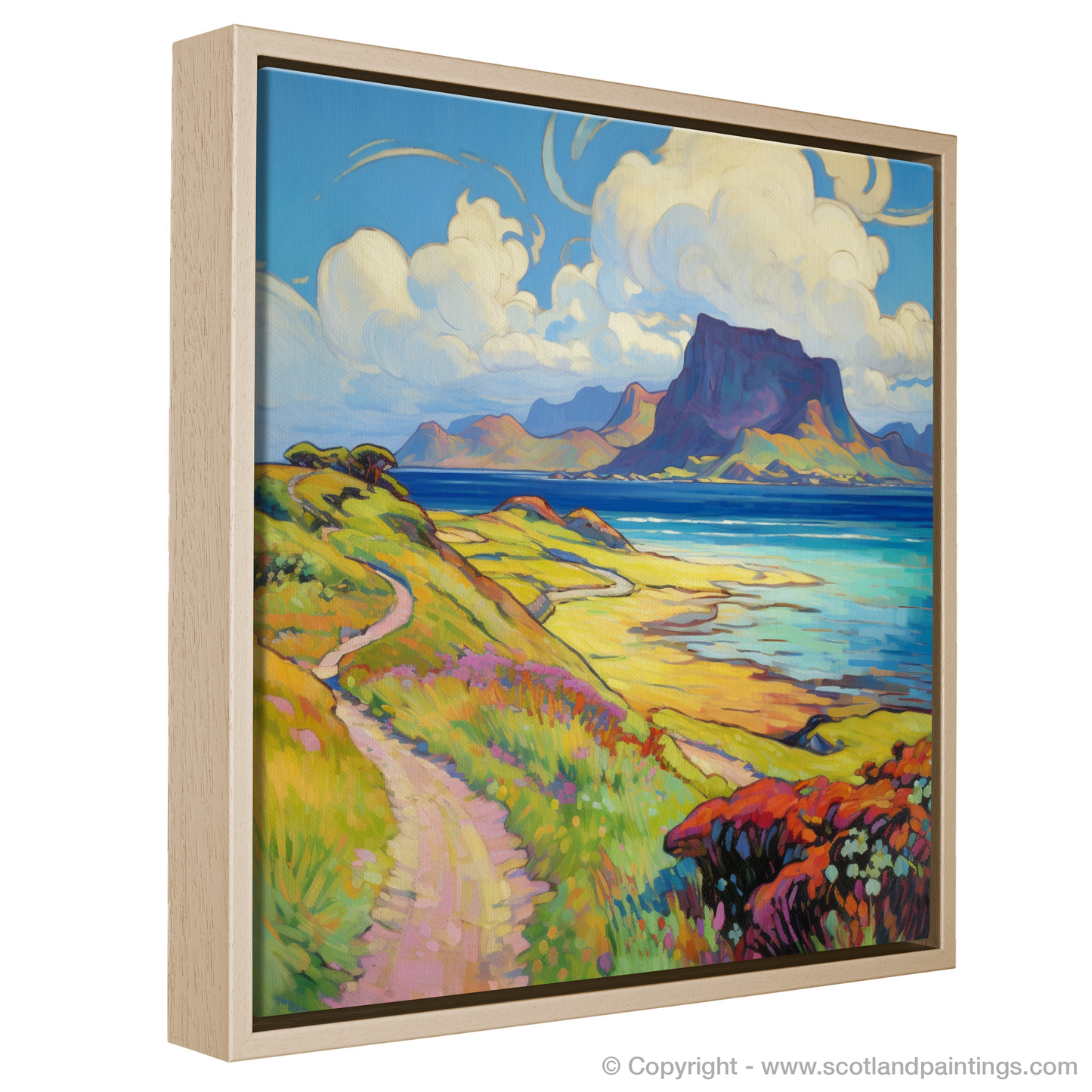 Painting and Art Print of Isle of Eigg, Inner Hebrides in summer entitled "Summer Serenade on the Isle of Eigg".