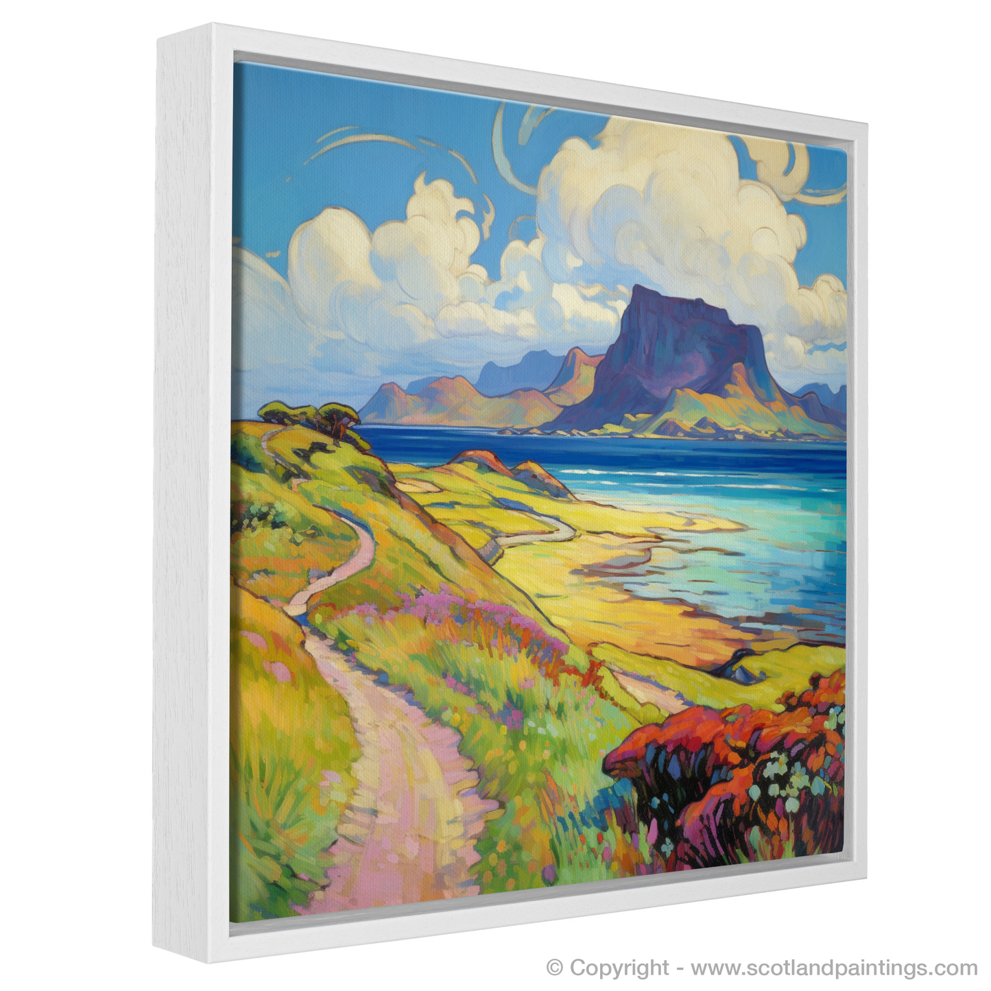 Painting and Art Print of Isle of Eigg, Inner Hebrides in summer entitled "Summer Serenade on the Isle of Eigg".