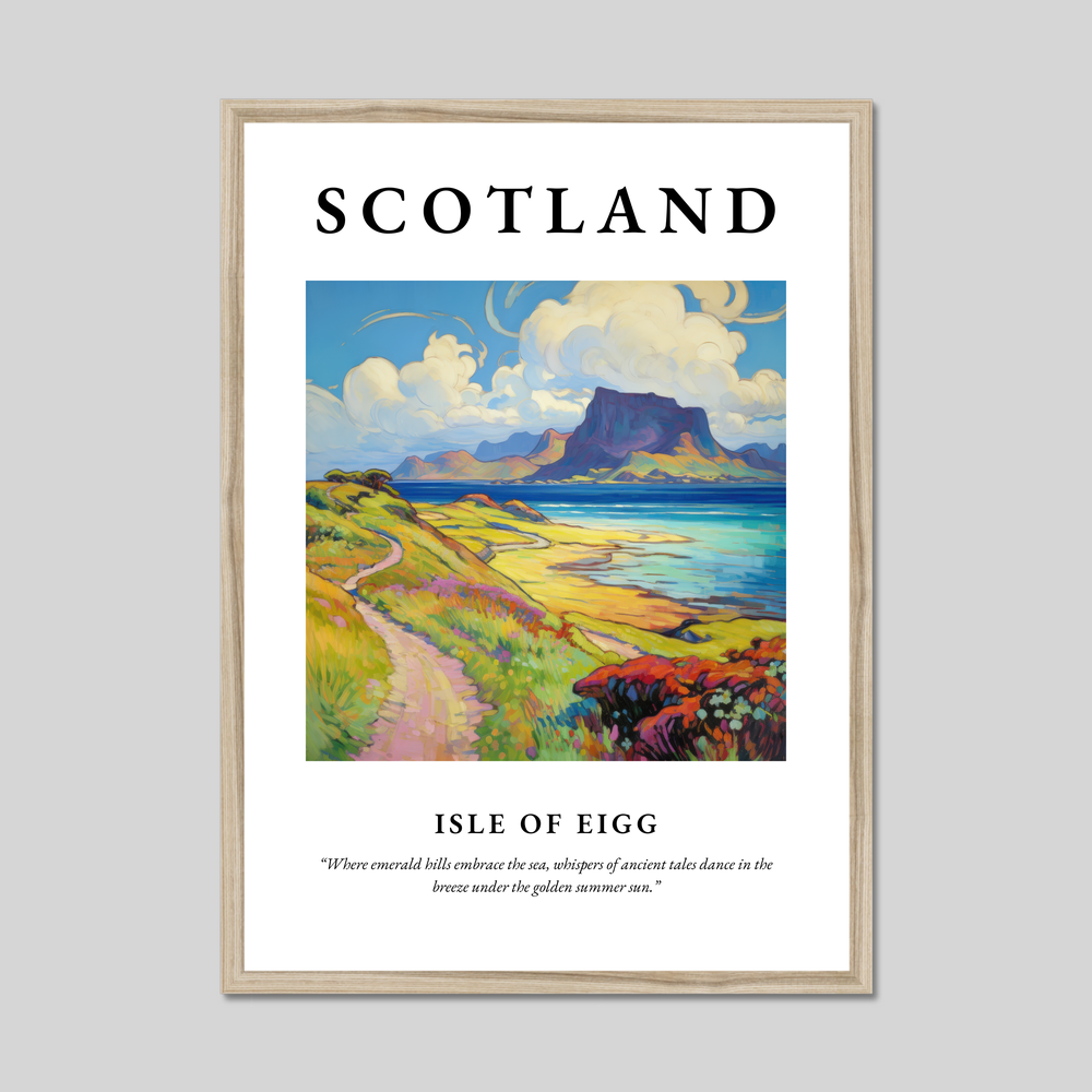 Poster in a natural frame with the word Scotland