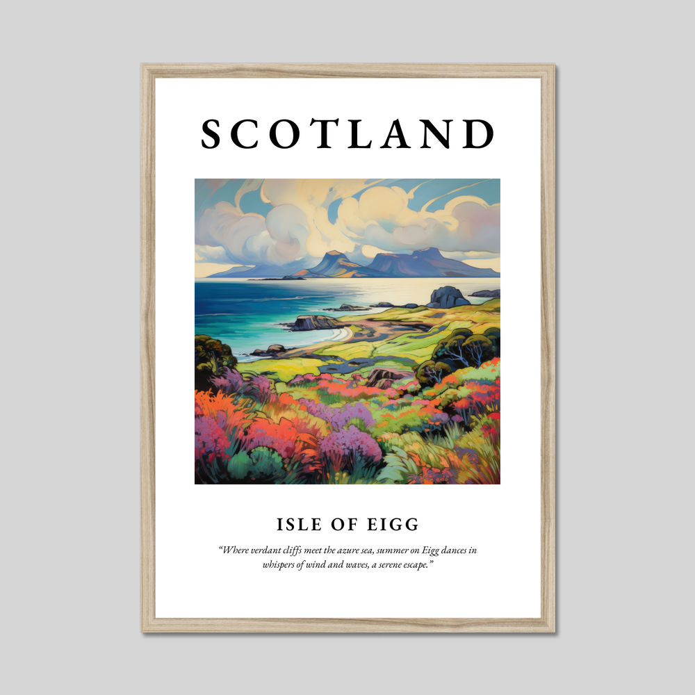 Poster in a natural frame with the word Scotland