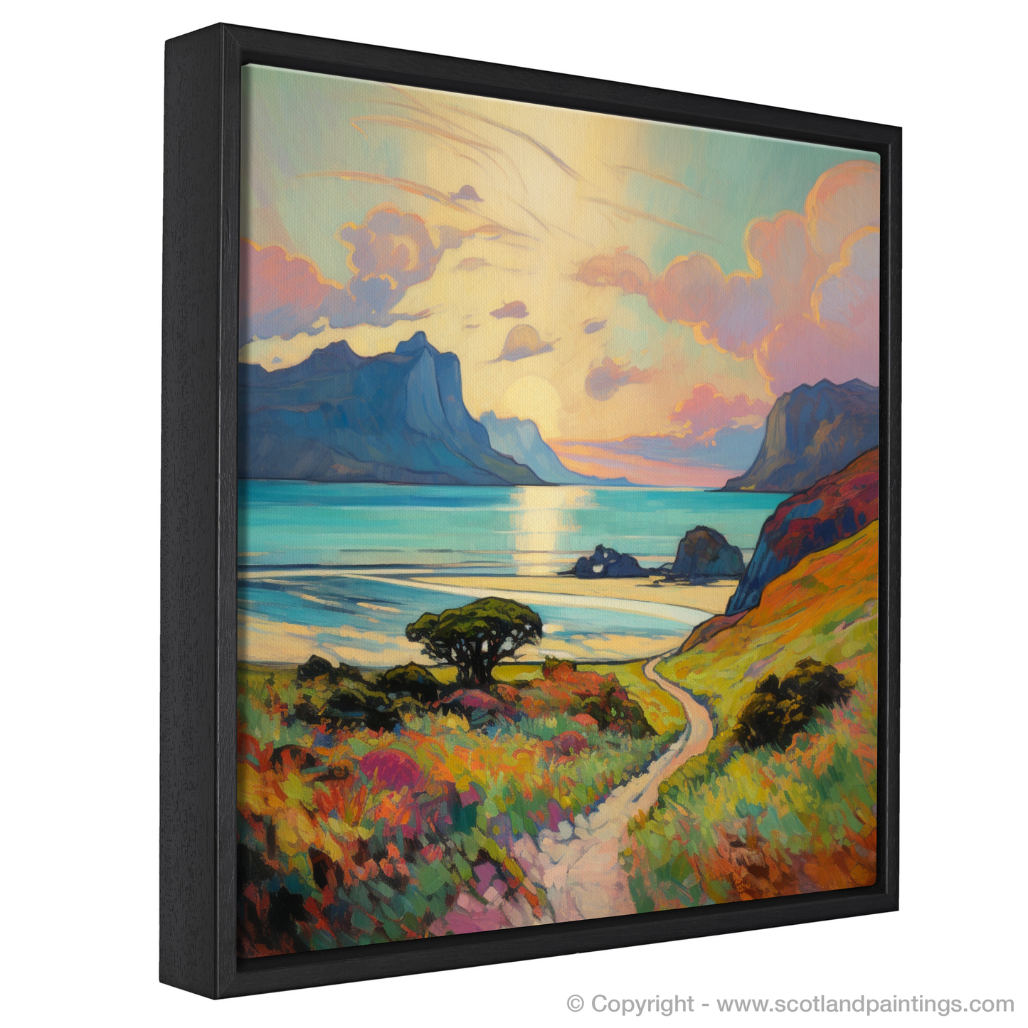 Painting and Art Print of Isle of Eigg, Inner Hebrides in summer. Summer Serenade on Isle of Eigg.