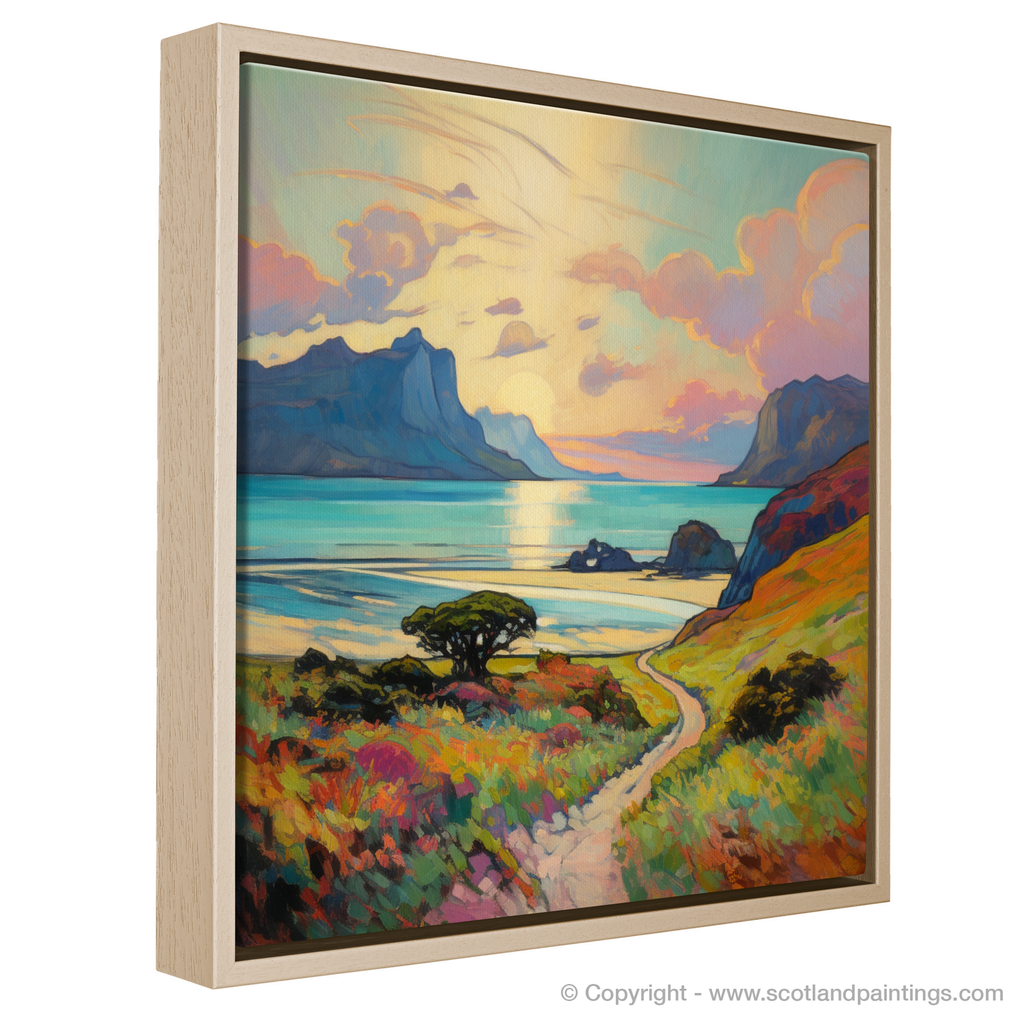 Painting and Art Print of Isle of Eigg, Inner Hebrides in summer. Summer Serenade on Isle of Eigg.