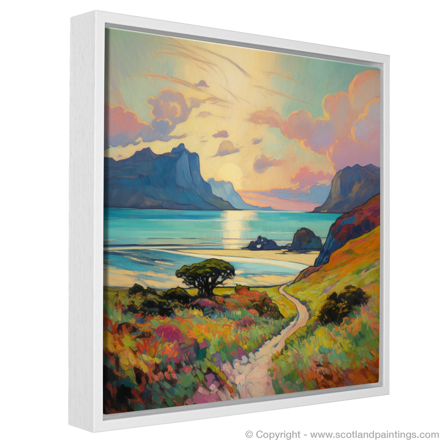 Painting and Art Print of Isle of Eigg, Inner Hebrides in summer. Summer Serenade on Isle of Eigg.