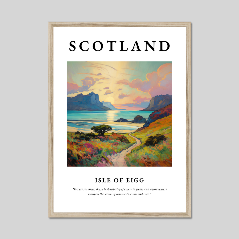 Poster in a natural frame with the word Scotland