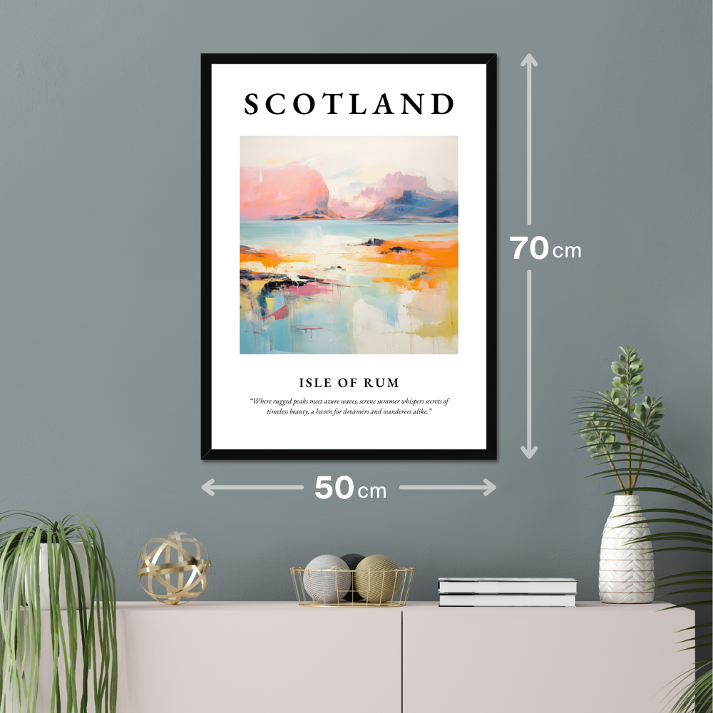 Poster of Isle of Rum hanging on a wall